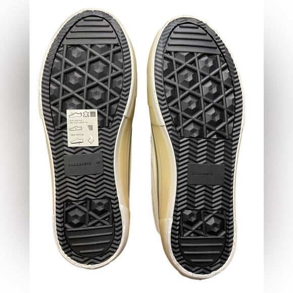 AllSaints Size 9 Women's Jaxal Canvas High Top Sneakers White New In Box NEW - Picture 9 of 11